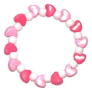 Pink Hearts Lovecore Kandi Bracelet